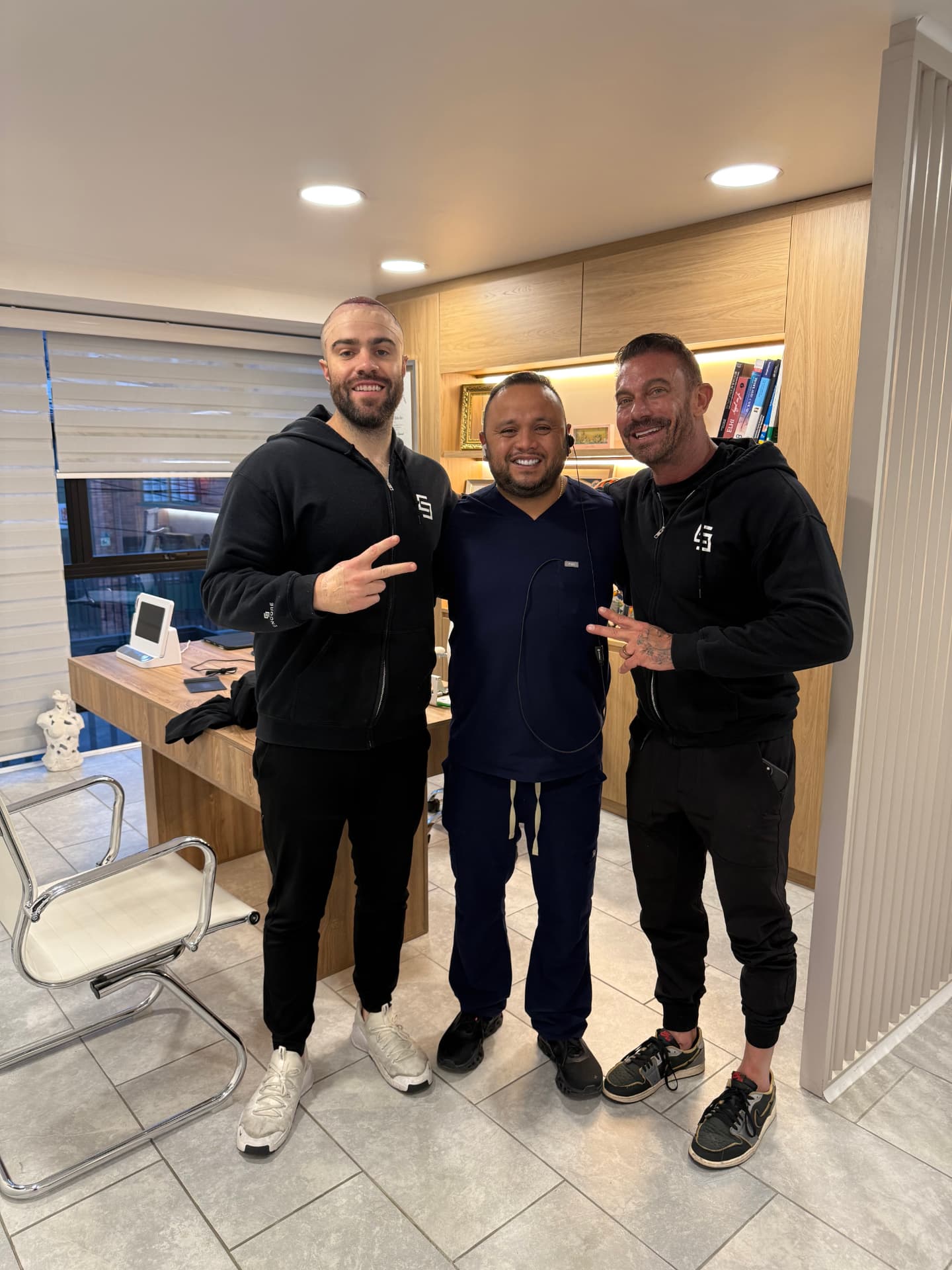 The founder with the Encore surgical partners at the clinic